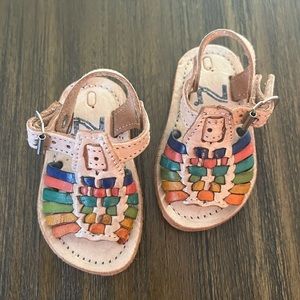BABY GIRL HUARACHE MULTI COLOR RAINBOW NEWBORN SANDAL FASHION MEXICO LEATHER